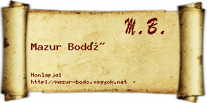 Mazur Bodó névjegykártya